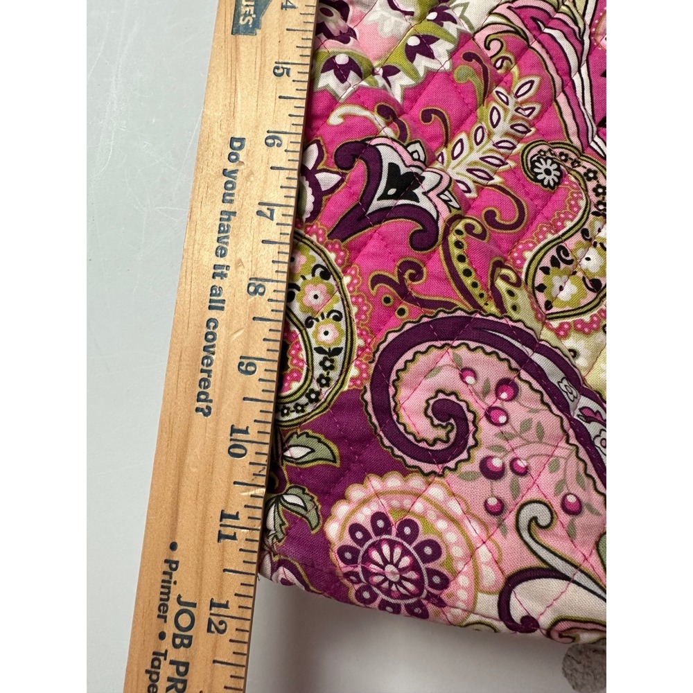 Vera Bradley Raspberry Fizz Quilted Cotton Tote Bag Paisley Floral Pink Purple - Picture 8 of 8